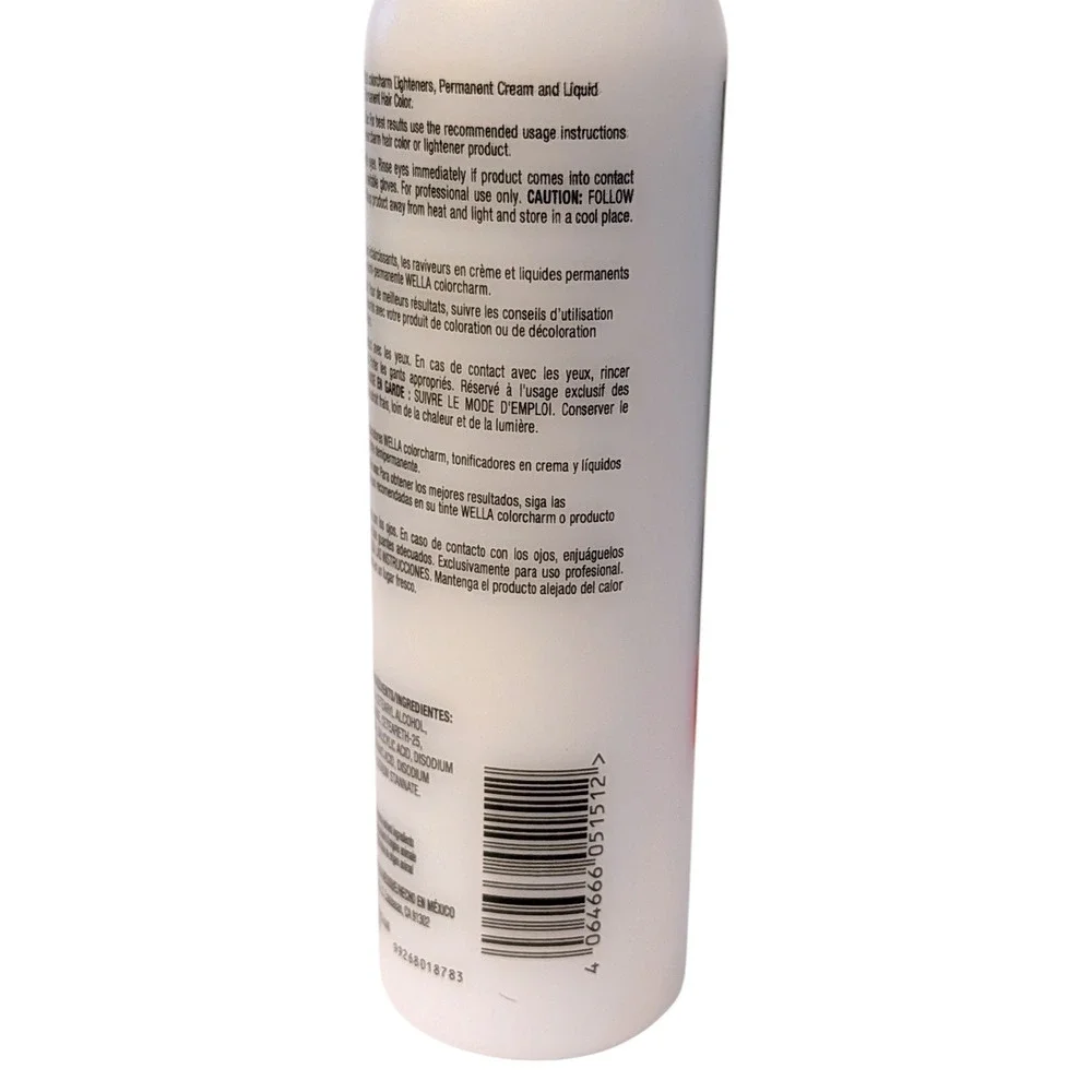 Wella Colorcharm 10 Vol Cream Developer 7.8 fl‎ oz Gentle Lift 2 Pack Lightener